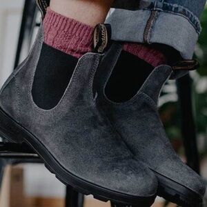 Blundstone Gray Suede Chelsea Ankle Boots